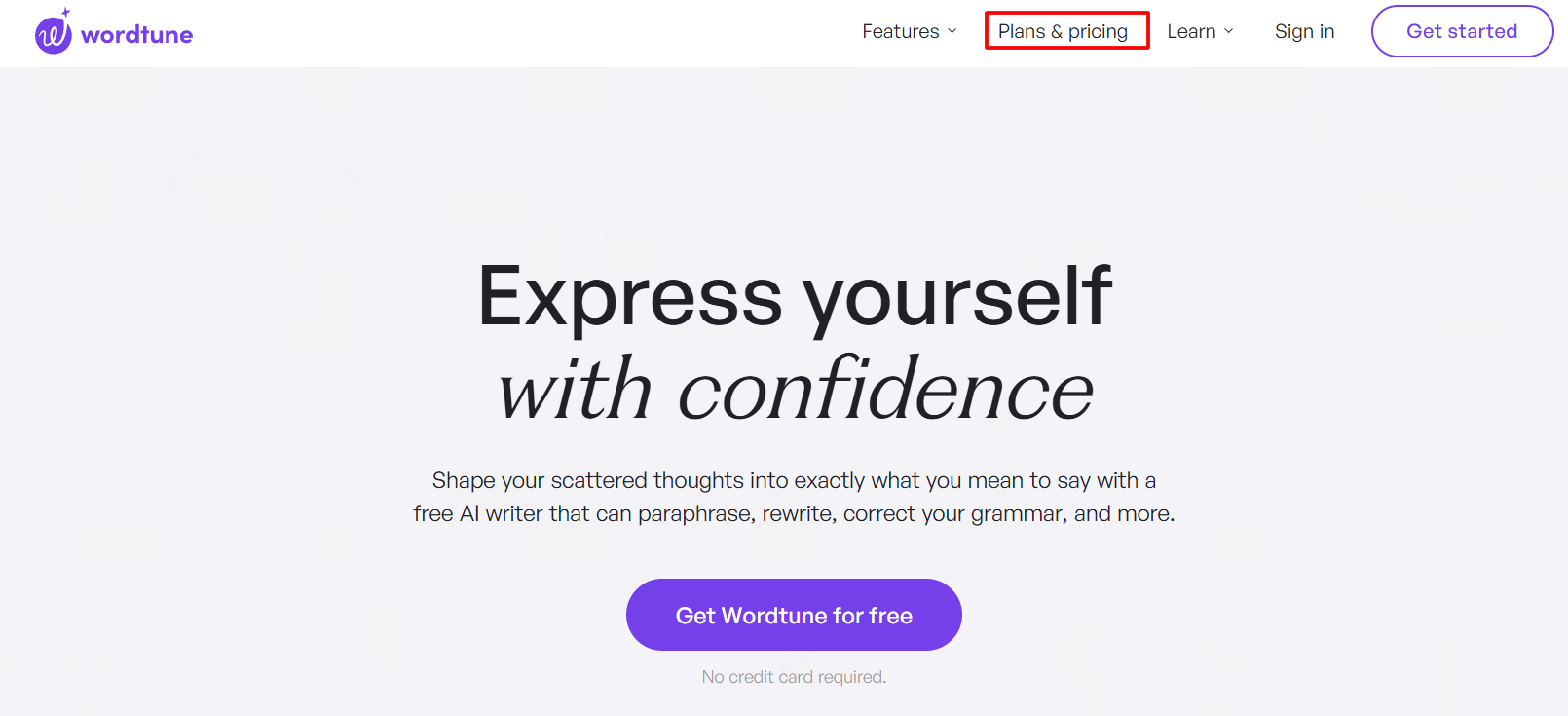 Wordtune Homepage