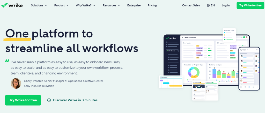 Wrike Homepage