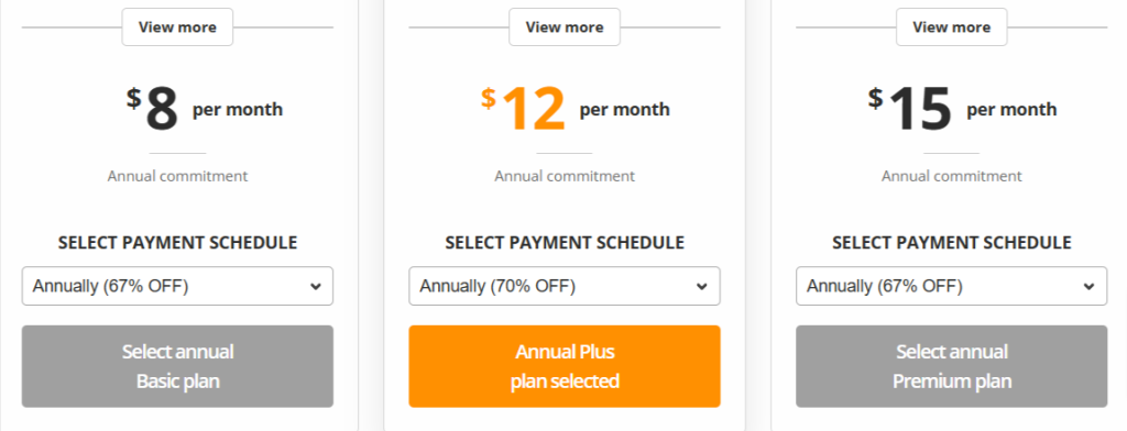 pdfFiller individual pricing plans