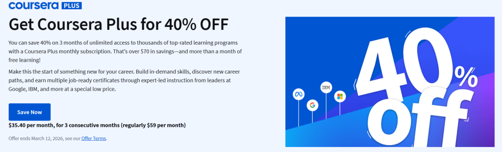 40% Off for 3 Months