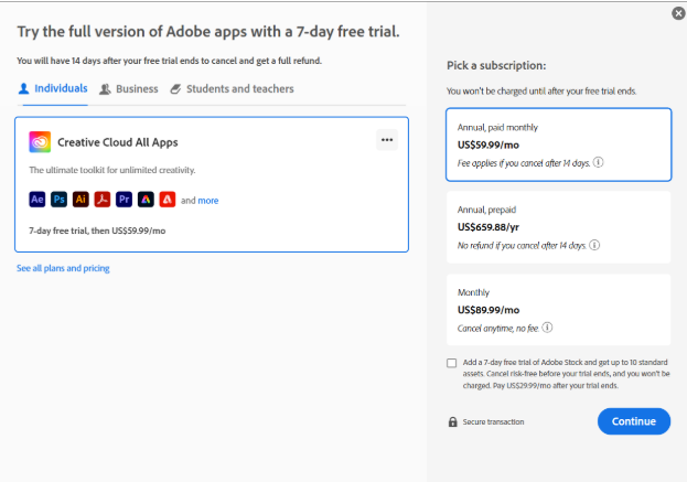 Adobe Creative Cloud Free Trial