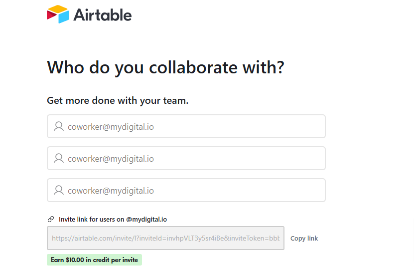 Airtable account setup