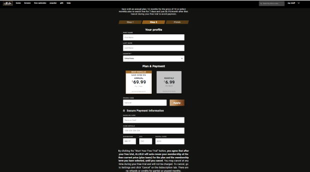 Allblk checkout page