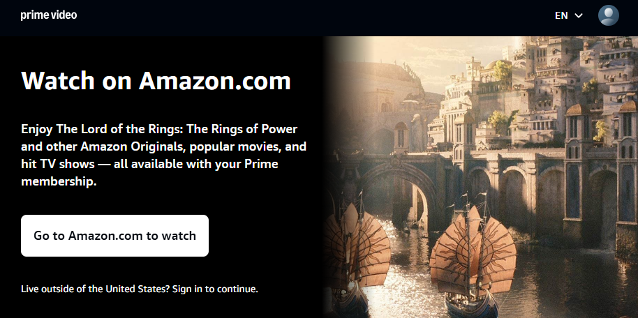 Amazon homepage