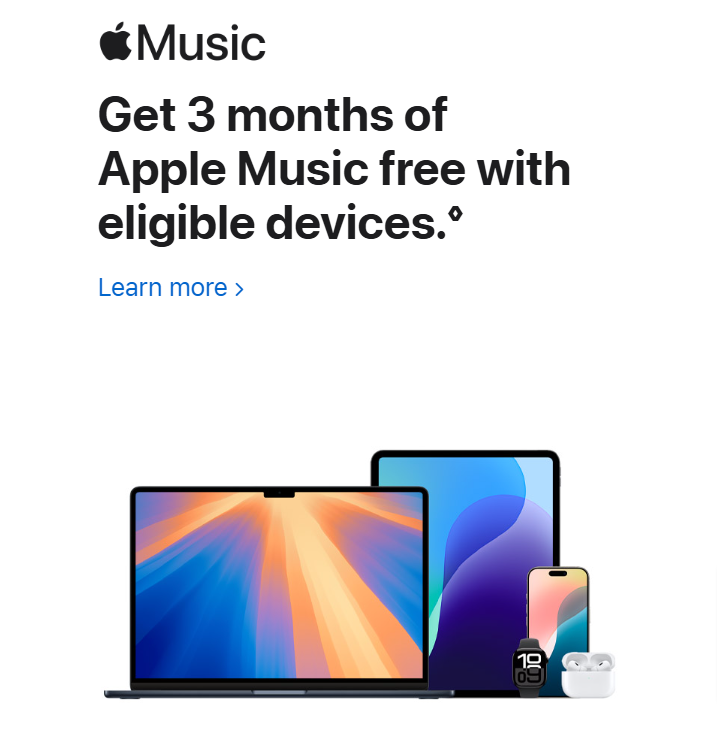 Apple Music 90 days free trial