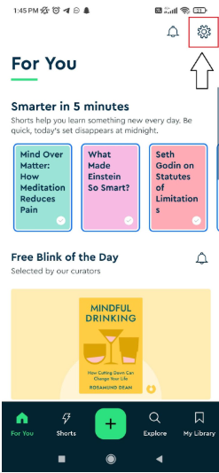 Blinkist setting