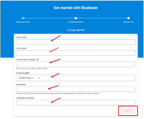 Bluebeam signup