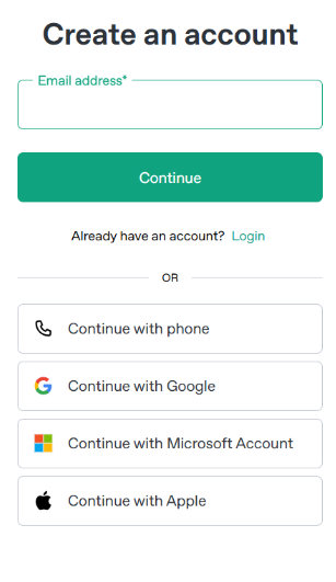 ChatGPT Account creation