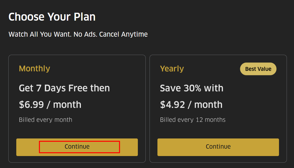 Choose The Subscription Plan You Prefer
