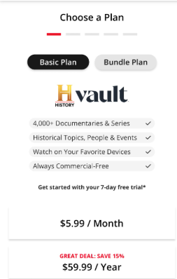 Choose Your History Vault Plan