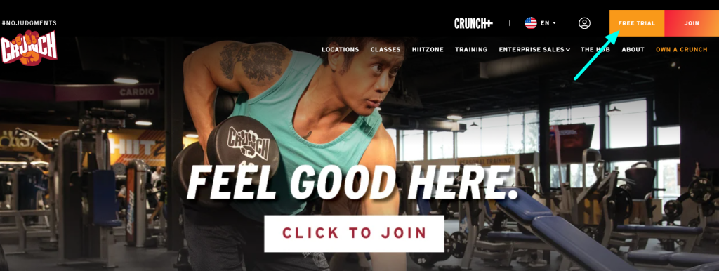 Crunch Fitness Homepage