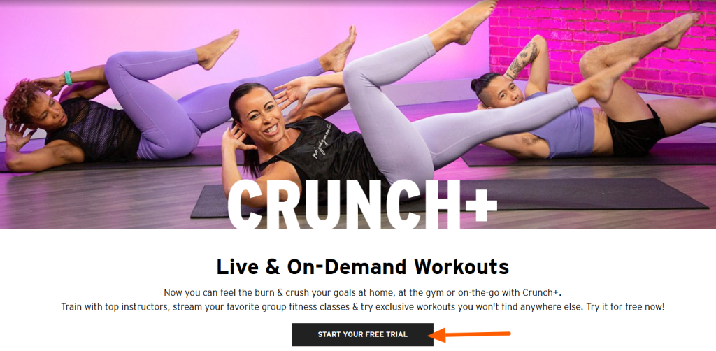 Crunch+ homepage