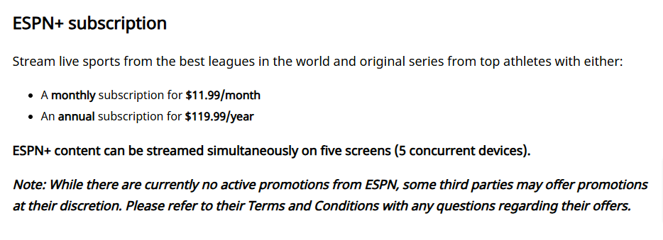 ESPN Plus Subscription