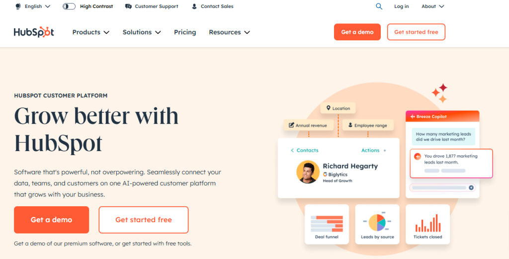 HubSpot Software Homepage