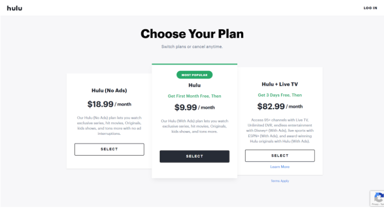 Hulu Website Pricing And Plans