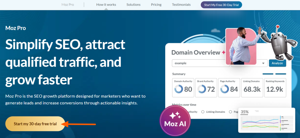 Moz Pro homepage