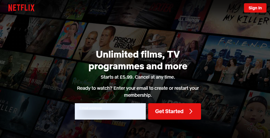 Netflix Homepage