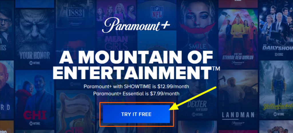 Paramount Plus Homepage