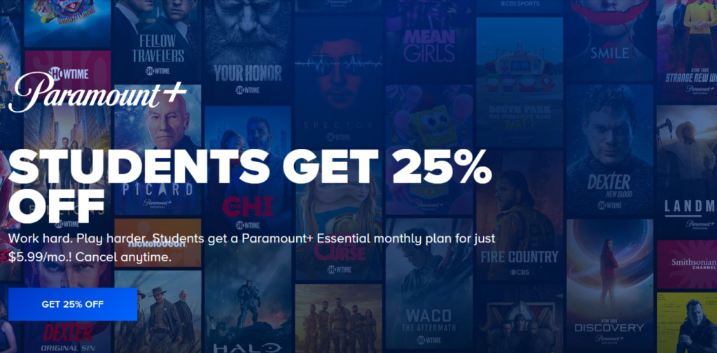 Paramount Plus Student Discount