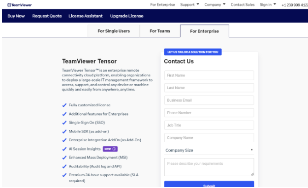 TeamViewer Contact page