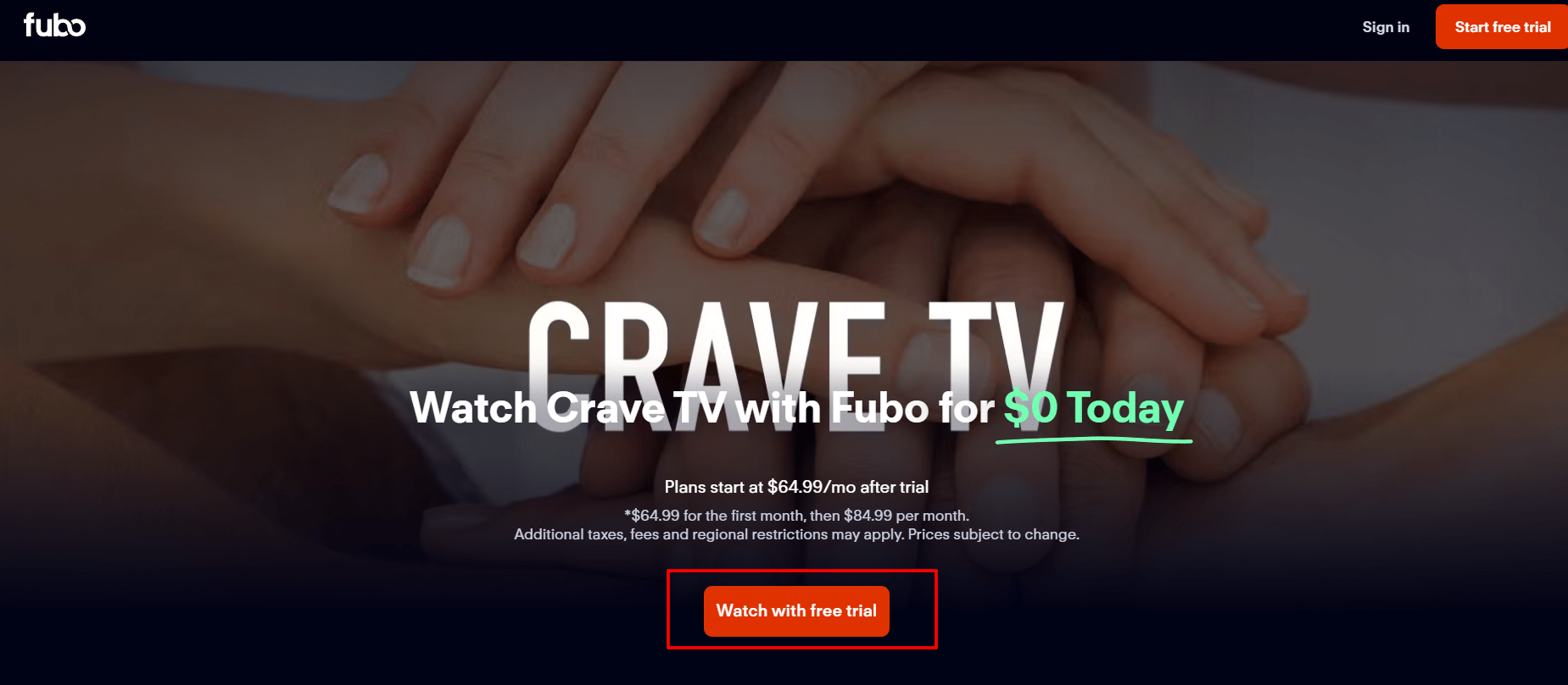 Fubo's TV Crave official page