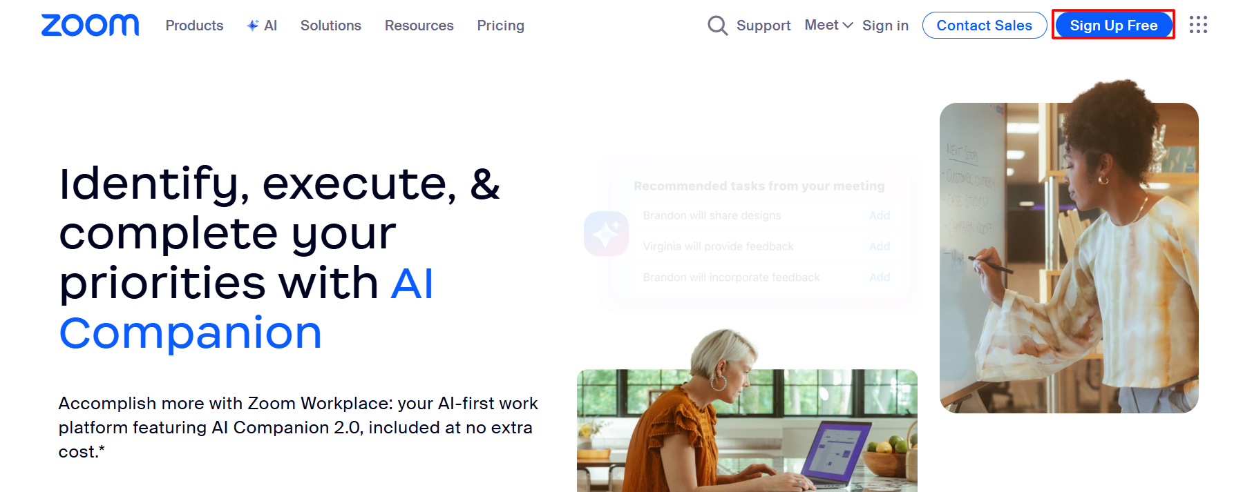Zoom homepage