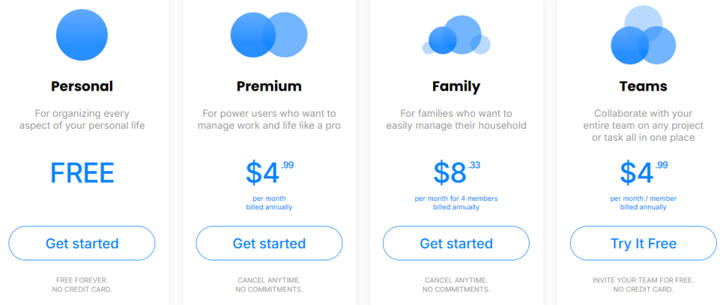 Any.do Yearly Pricing Plans