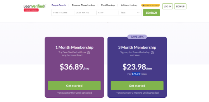 BeenVerified 1-month and 3-month memberships