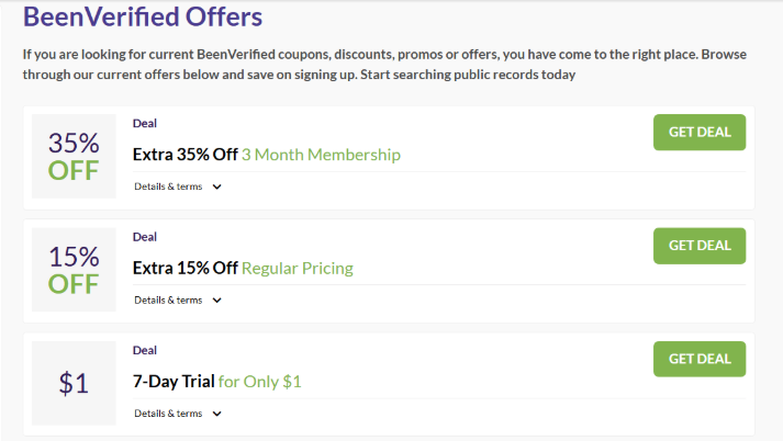 BeenVerified offers