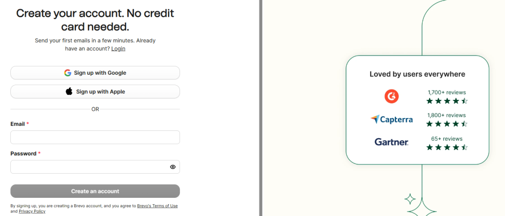 Brevo Sign Up Page