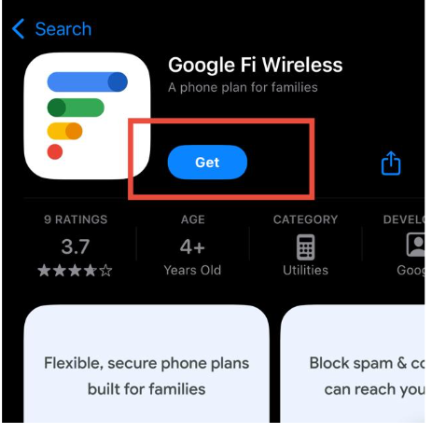 Download the Google Fi app