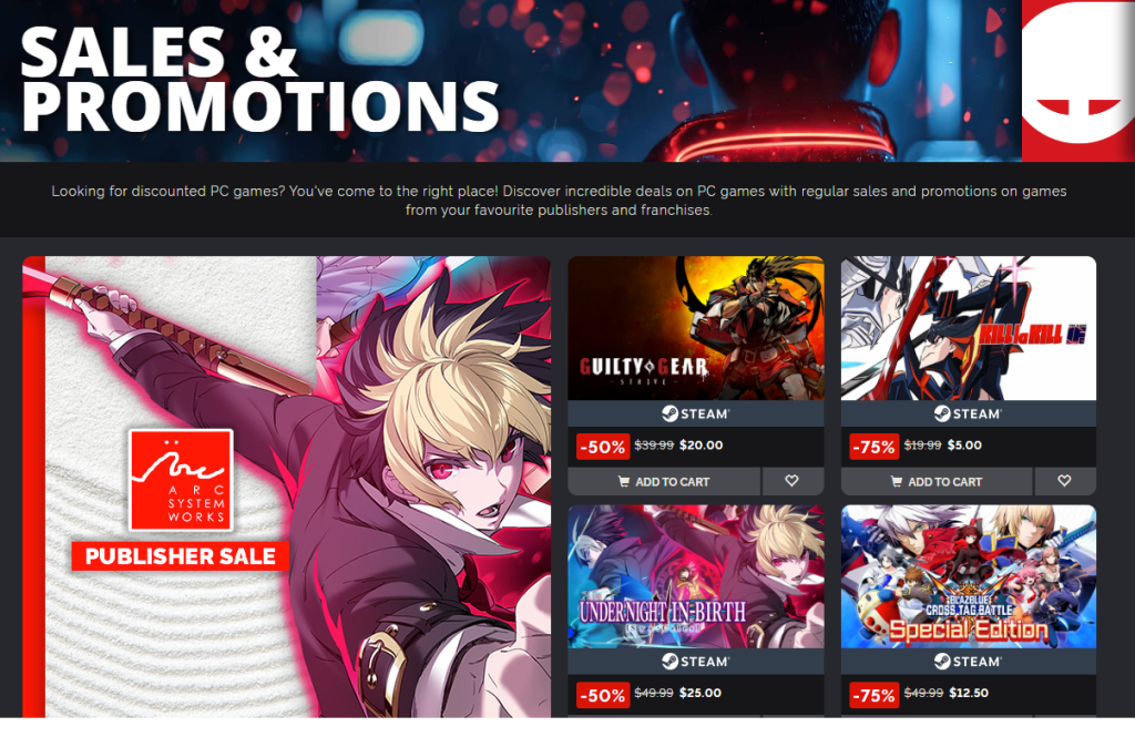 Green Man Gaming Discount Page