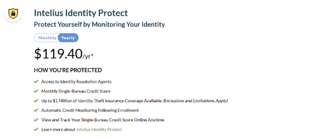 Intelius Identity Protect plan