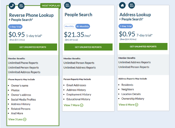 Intelius Pricing & Plans