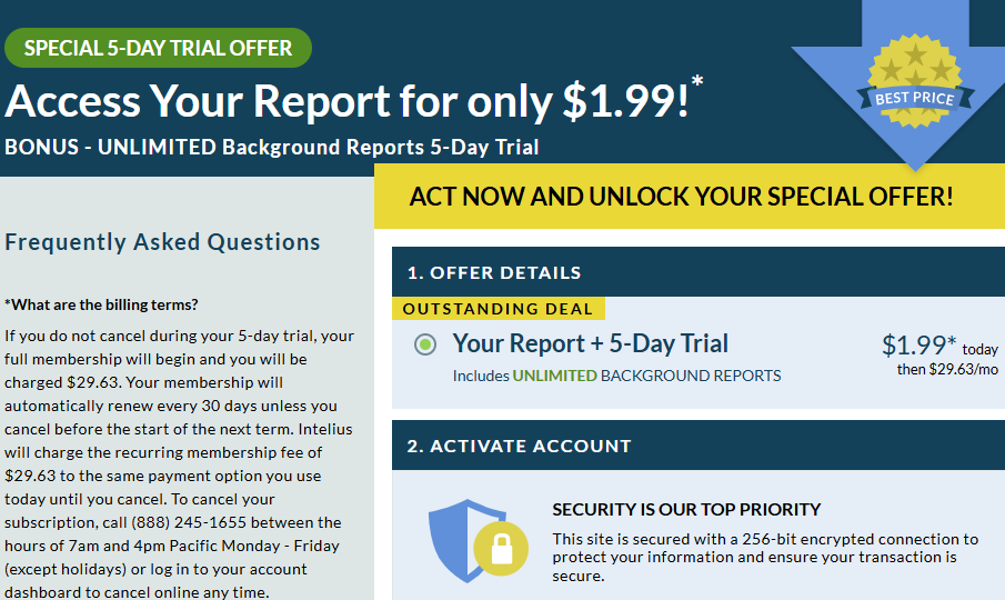 Intelius Reverse Phone Lookup 5-day trial 