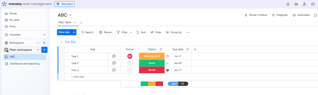Monday.com Dashboard