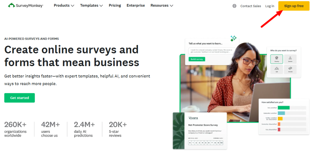 SurveyMonkey Homepage