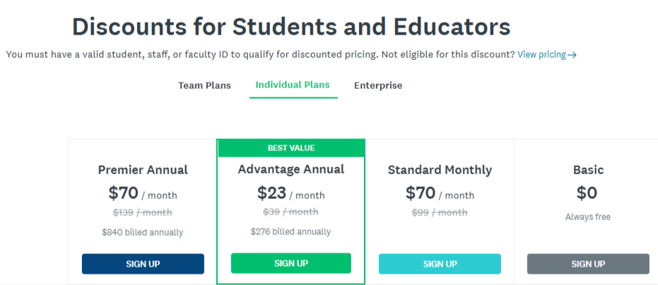 SurveyMonkey Students and Teachers Discounts