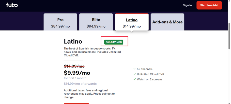 ABC content through FuboTV