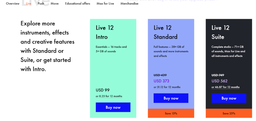 Ableton free trial details