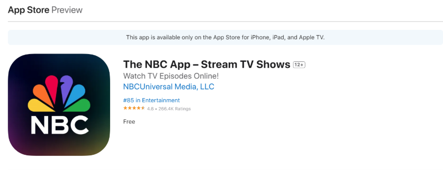 App Store NBC app