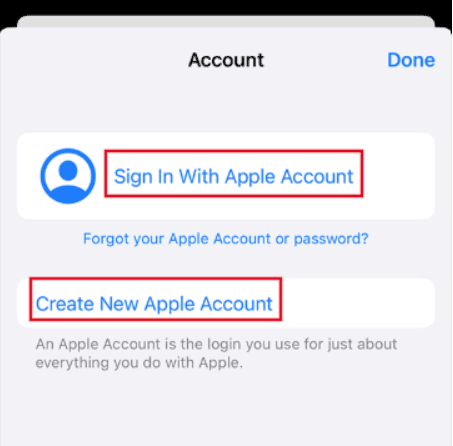 Apple ID Signup or sign in