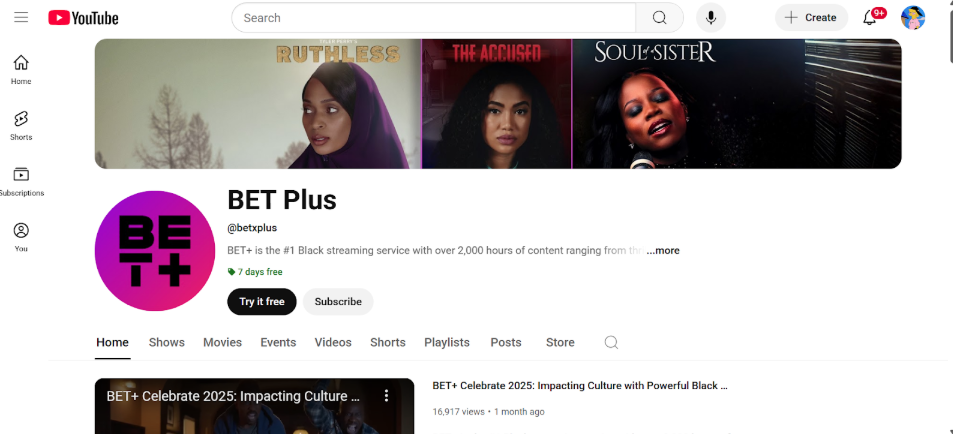 BET Plus – 7-Day Free Trial