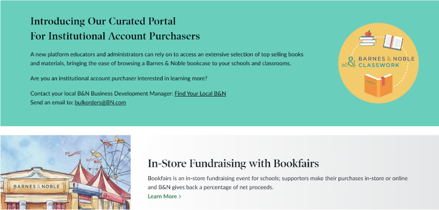 B&N institutional & bulk purchasing options