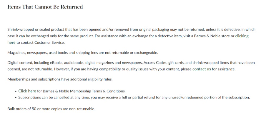 Barnes & Noble Refund
