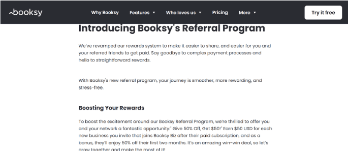 Booksy referral program