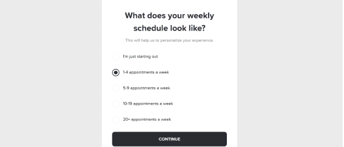 Booksy website complete account setup