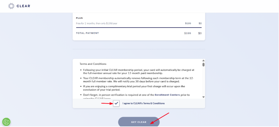 CLEAR Plus terms & conditions