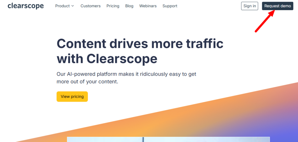 Clearscope Homepage