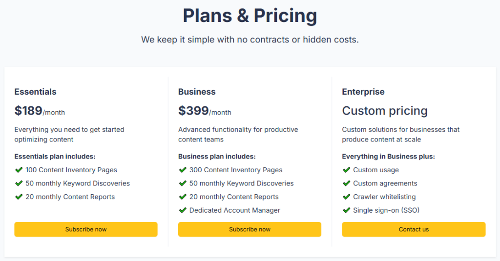 Clearscope Pricing Plans